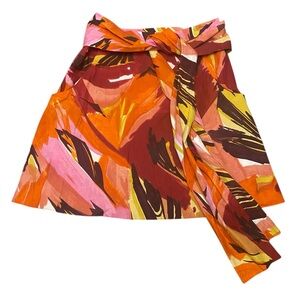 Anthropologie Cordelia Womens Big Sky Tie Front Skirt